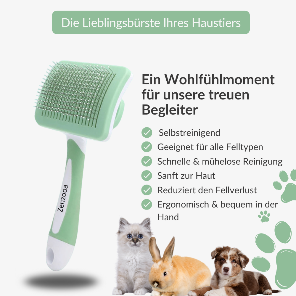 Brosse anti-poils auto-nettoyante Zenzooa™